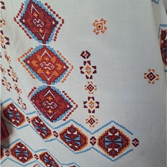 ANTHROPOLOGIE Fig and Flower Peasent Tunic Tie Top Blouse - Picture 6 of 10